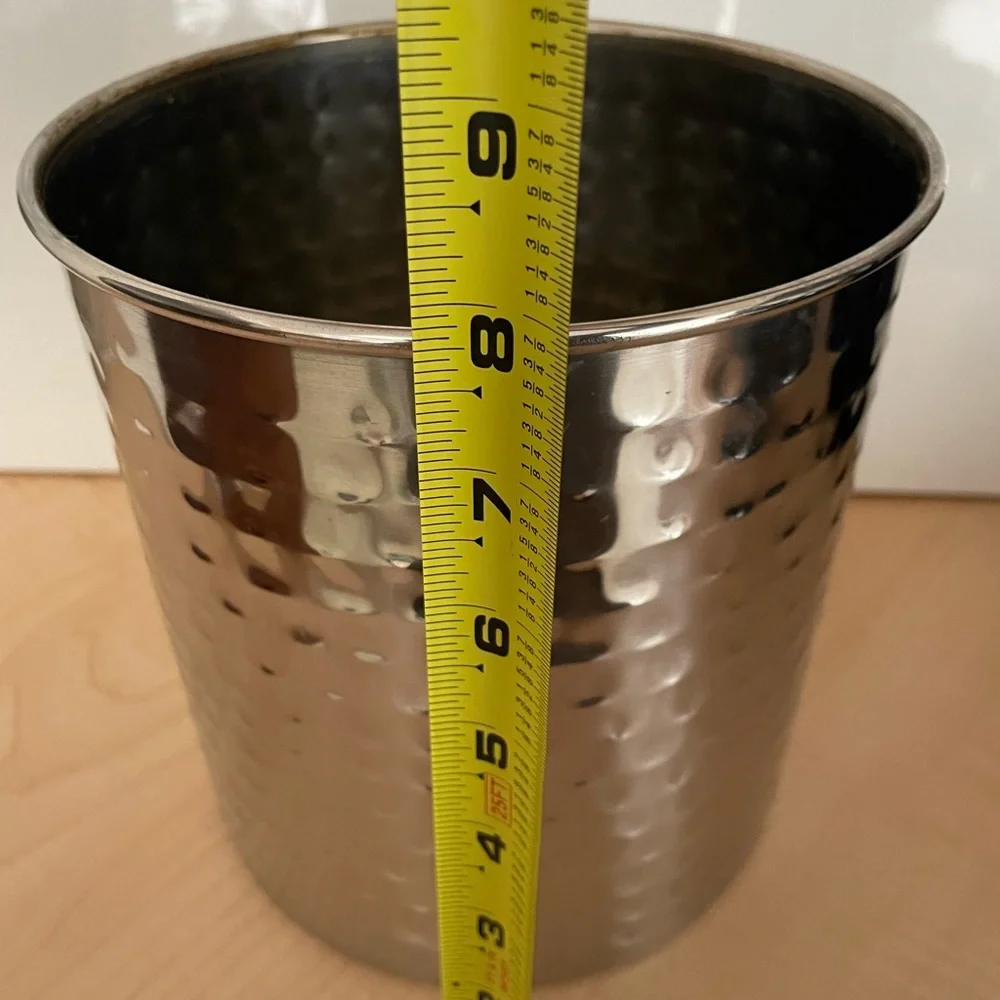 NWT Dog Treat Stainless Steel & Wood Cover Canister